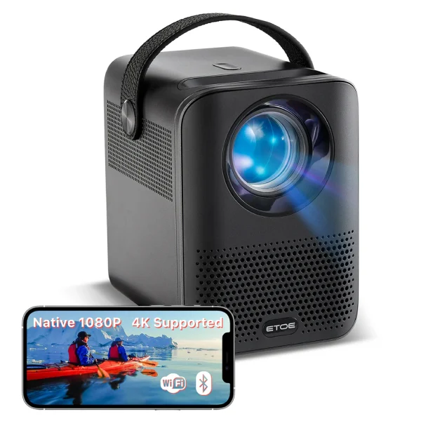 Smart Projector 1080P with Android TV 10.0, Netflix-Certified, 5G WiFi Bluetooth, Wireless Chromecast, Movie Projector Compatible with iOS/Android/HDMI/Fire TV stick - D2 Pro - Image 3